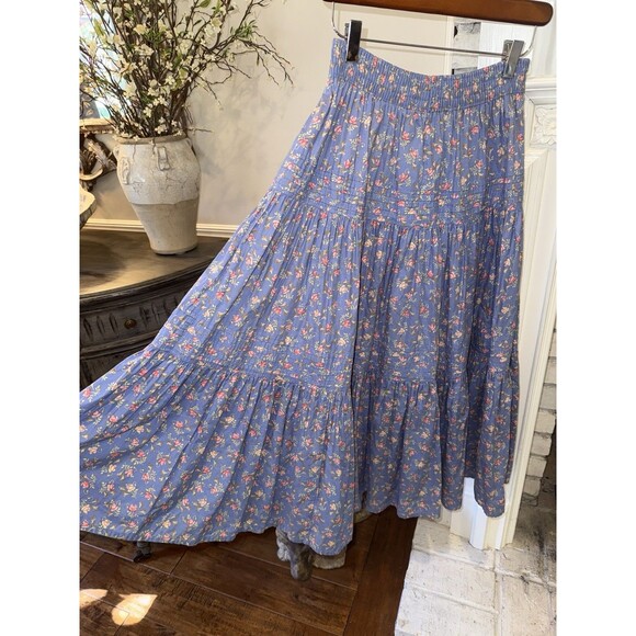 Vintage LAURA ASHLEY Prairie Peasant Floral Maxi Skirt Cottagecore Medium M - Picture 1 of 9